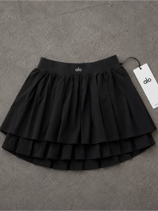 ALO Yoga Dresses & Skirts - Brand New Double All or Nothing Women's Black Tiered Mini Skirt (NWT)
